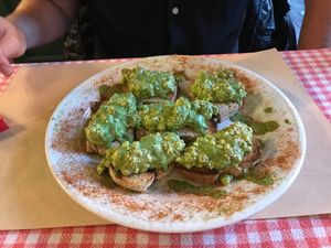 Vegetarian fondue dish at Spaghetti Western in Tirana