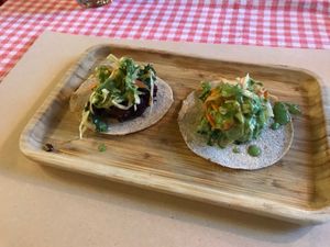 Veggie and Avocado Taco Veganized at Spaghetti Western in Tirana