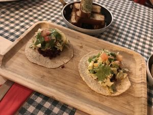 Veganized tacos at Spaghetti Western in Tirana