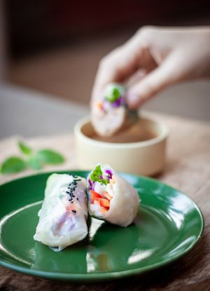 Vietnamese Summer Rolls at Okapi Vegan Kitchen in Aldona