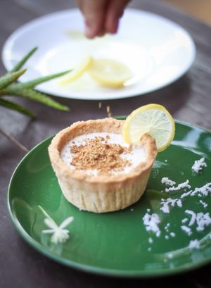 Lemon Tart at Okapi Vegan Kitchen in Aldona