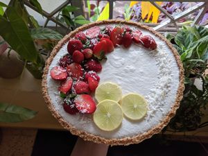 Lemon Tart at Okapi Vegan Kitchen in Aldona