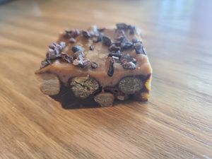 roasted chickpea, handmade vg caramel, dark chocolate bombs at Pachamama Soul in Calgary