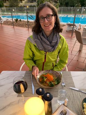 Yellow lentils with grilled sweet potato and beach succulents   at Pira Pool Bar in Yulara