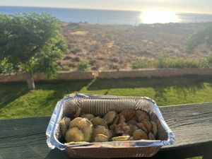 Fried zucchini to go   at Golden Sunset in Crete