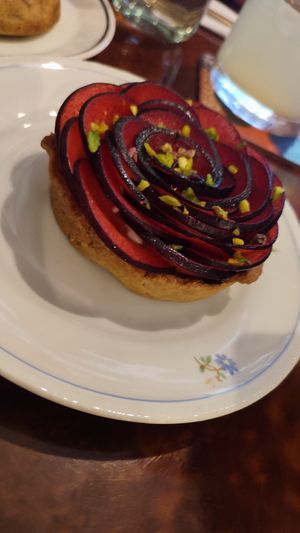 Plum tart at Vacilando in Istanbul