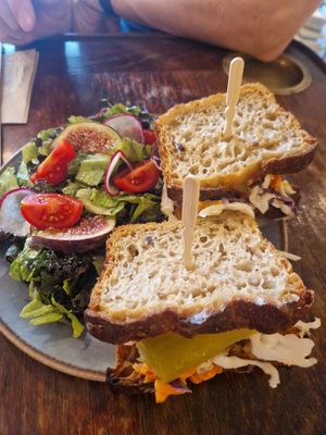 Mock Chi vegan sandwich, we shared this. at Vacilando in Istanbul