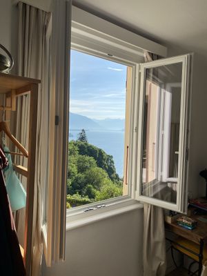 Vom Zimmer aus dem Fenster   at Garden Hotel Primavera in Brissago