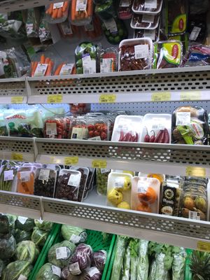 Vegetables and fruits at Conad Akademia in Tirana