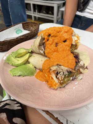 Durum falafel vegano  at Green Falafel - Mercado San Blas in Cusco