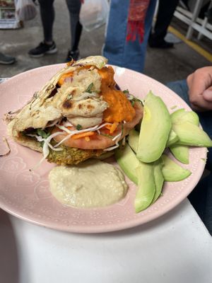 Pita falafel vegano  at Green Falafel - Mercado San Blas in Cusco