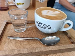 Oat cappuccino at Forno Brisa Lab in Bologna