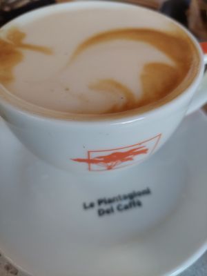 cappuccino with soy milk at Merry Berry in Thessaloniki