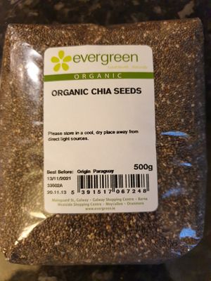 Organic chia seeds at Evergreen Healthfoods in Galway