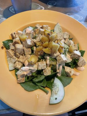 Lunch bowl with tofu   at Mel's Tiki Cafe in Indialantic