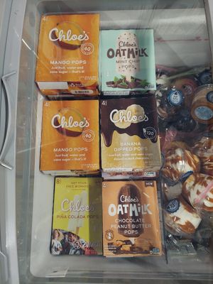 Only a few of the several Vegan ice creams at Alan's Market in Marina Del Rey