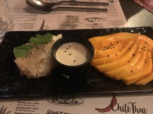 Sticky rice with mango   at Chili Thai in Mulhouse