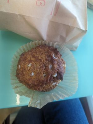 White choc and pumpkin Muffin at Cafe de Stir It Up in Fairbanks