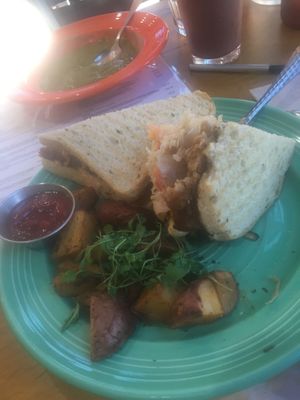 rueben sandwich (a-half half-eaten) at The Grain Cafe in Van Nuys