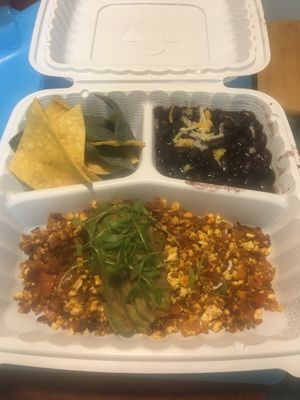 huevos con chorizo at The Grain Cafe in Van Nuys