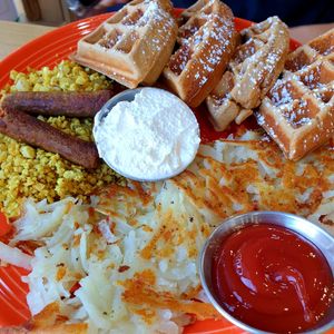 waffles will stuff you at The Grain Cafe in Van Nuys