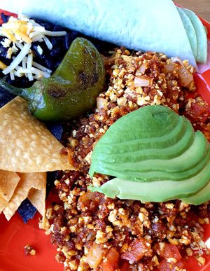 huevos con chorizo at The Grain Cafe in Van Nuys