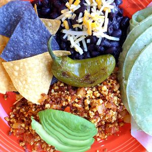 huevos con chorizo at The Grain Cafe in Van Nuys