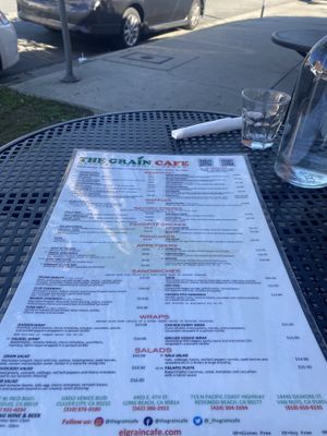 Extensive Vegan Menu w/Street View  at The Grain Cafe in Van Nuys
