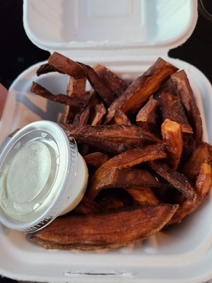 BBQ Sweet Potato Fries at Herban Vegans in Cincinnati