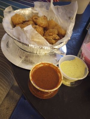 Cauliflower wings with ranch and hot sauce  at Herban Vegans in Cincinnati