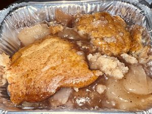 …….this peach cobbler though. 1,000,000/10. I practically inhaled it  at Herban Vegans in Cincinnati