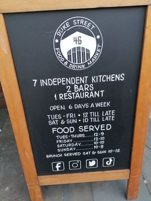Look out for the board at Duke Street Food and Drink Market in Liverpool