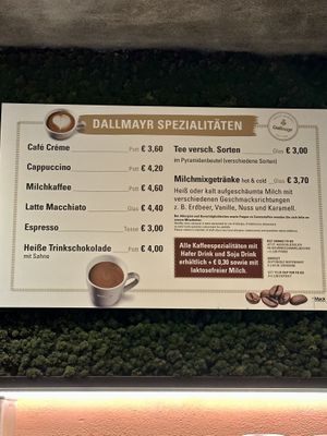 Coffee menu  at Europa Park - Jack's DELI in Rust