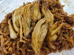 The texture of duck, i ate all the crispy skin off already, too nice already 😜 at Vegetarian 素 - Peninsula Plaza in Central Singapore