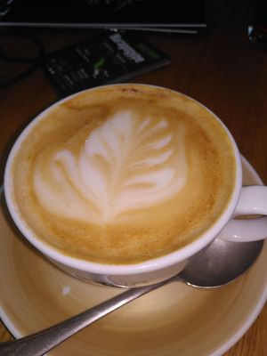 Cappuccino mit hafermilch at Imping Kaffee in Bocholt