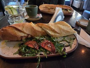 Vegan bagel at Tipografia in Brasov