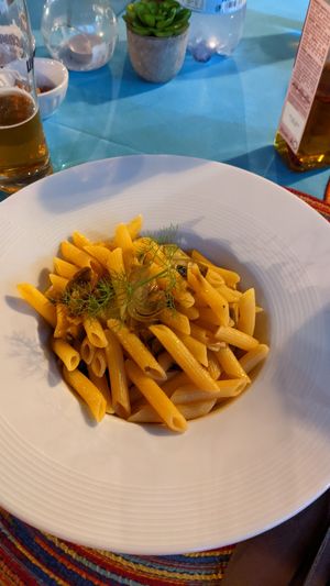 Pasta verdure e zafferano at Mamacita Café in Sarchittu