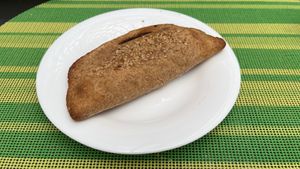 Empanada at Momentos de Pan y Soya in Bogota