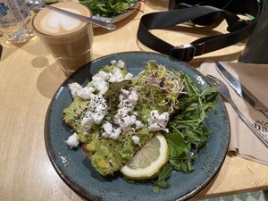 Delicious toast with vegan feta  at Shake Cafe - Via dei Neri  in Florence