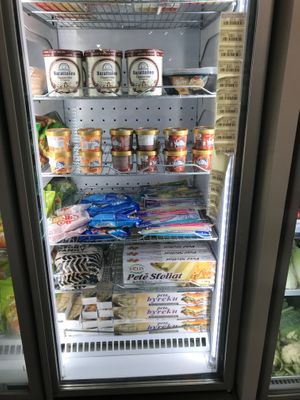 Ice cream section at Fresh Garden in Tirana