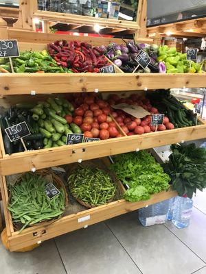 Produce selection at Fresh Garden in Tirana