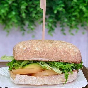 Toasted Ciabatta with Avocado and Vegetables (I/O Sliced Cheese and Boiled Egg) at Renew Deli in East Singapore