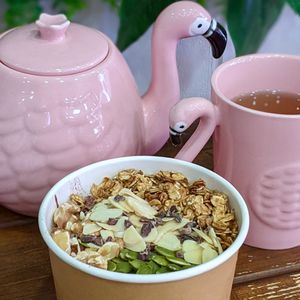Acai Bowl with Toasted Granola, Organic Tea at Renew Deli in East Singapore