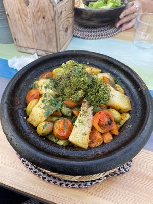 vegan tajine (66 dh)  at Windy Bay Café in Taghazout