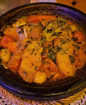 Superb tajine, addictive at Windy Bay Café in Taghazout