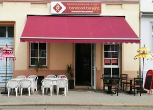 view of outside the restaurant, with outdoor sitting space at Tandoori Tonight in Brandenburg An Der Havel