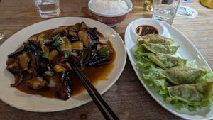 Yuxiang Aubergine and Vegetable Gyōza at Panasia in Lyon