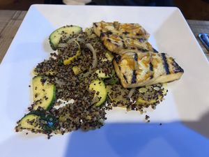 Tofu steak plate was decent if overpriced   at Trail Break in Schroon Lake