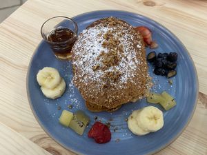 Pancakes. Melt in your mouth good at El Secreto De Bruny in Carolina