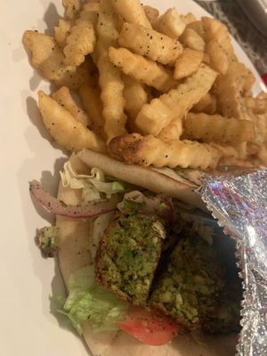 Veganized Falafel sandwich  at Zullee in Yakima